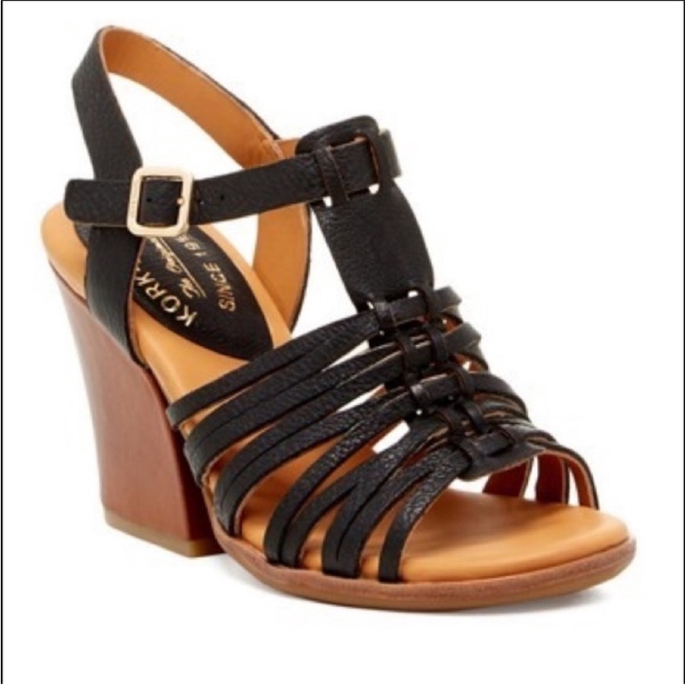 Kork-Ease Pepper High-Heel Sandals in Black